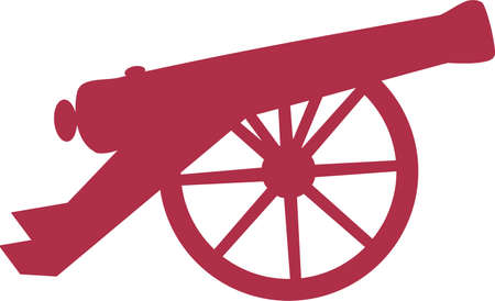 Ramadan Cannon weapon firing. vector illustrationのイラスト素材