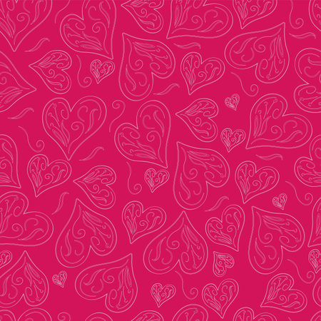 Vector illustration. Love theme. Seamless pattern. Delicate pink range.のイラスト素材