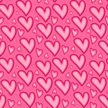 Vector illustration. Love theme. Seamless pattern. Delicate pink range.のイラスト素材