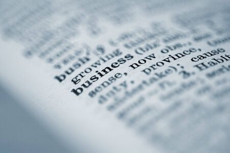 the word business highlighted in an english language dictionary                                の写真素材