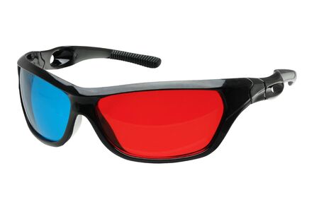 3d glasses in red and blue isolated on white with clipping path