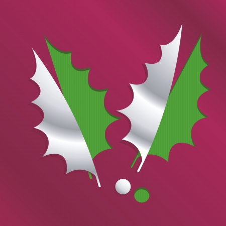 abstract christmas holly icon cut out from backgroundのイラスト素材