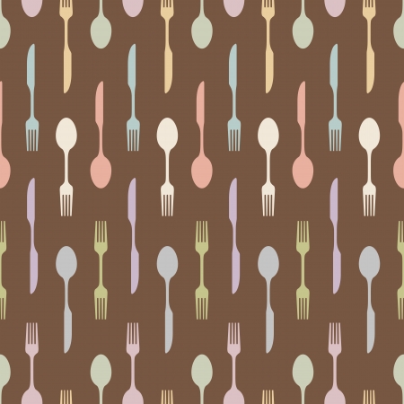 seamless repeat pattern background of cutlery with knife fork and spoon のイラスト素材
