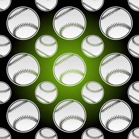 Seamless background illustration of repeating baseball ballsのイラスト素材