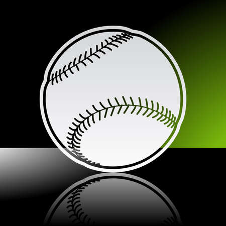 Graphic icon of baseball ball with reflectionのイラスト素材