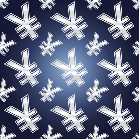 Seamless background illustration of repeating yen currency signs.のイラスト素材