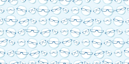 seamless background repeat pattern of male heads wearing glassesのイラスト素材