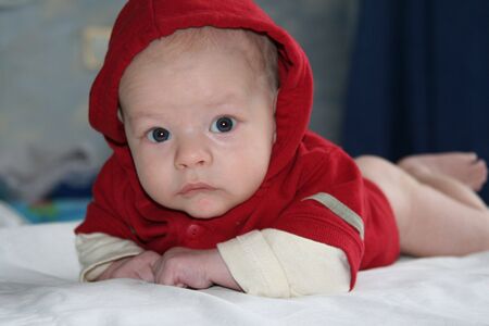 The chest baby lies on a stomachの写真素材