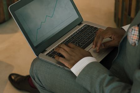 Businessman Using Laptop Working Thinking Concept