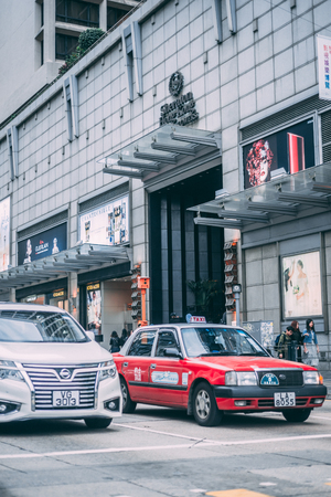 Taxis on the street in Hong Kongのeditorial素材