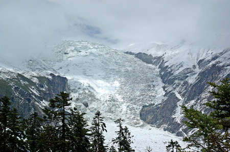 Mt. Gongga and No.1 Glacier の写真素材