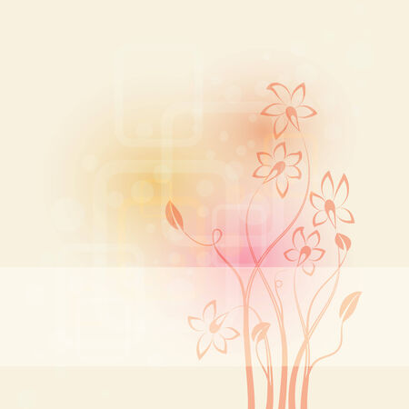 abstract background with flowers  illustrationのイラスト素材