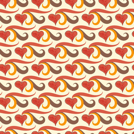 Seamless pattern of hand drawing hearts.のイラスト素材