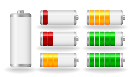vector glossy battery fullness indicator with light shadowのイラスト素材