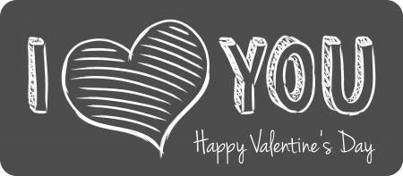 vector handwritten valentine greeting on the gray backgroundのイラスト素材