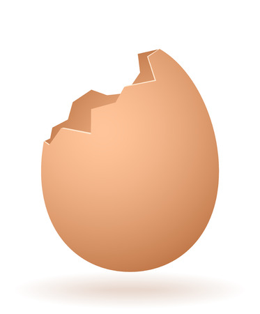 vector cartoon broken egg with light shadowのイラスト素材