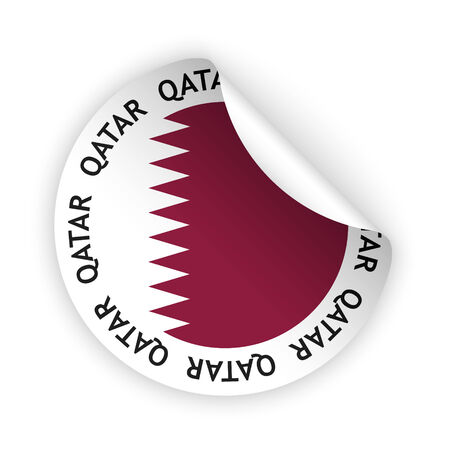 vector white bent sticker with flag of the qatarのイラスト素材