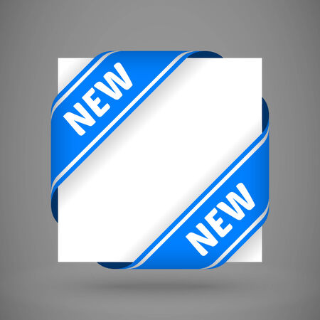 vector blue corner ribbons with white sing newのイラスト素材