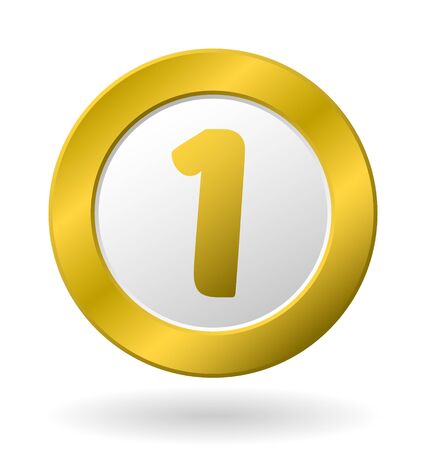 vector gold rounded symbol with first place signのイラスト素材