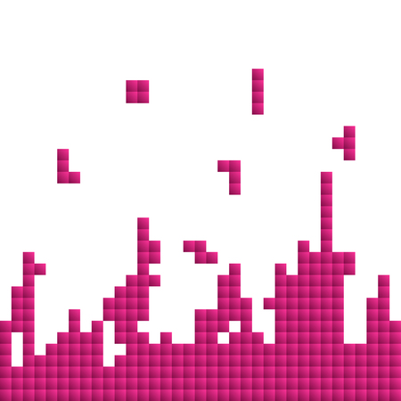 vector repeated modern pattern with many pink squares on white backgroundのイラスト素材