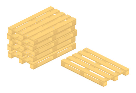 set of wooden pallet on white backgroundのイラスト素材