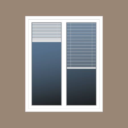 vector closed white window with the louverのイラスト素材