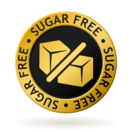 vector gold medal with symbol of sugar freeのイラスト素材