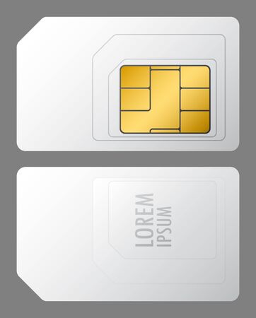 vector white sim card from both sidesのイラスト素材