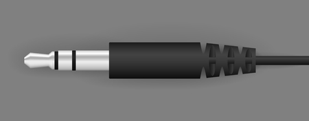 Vector black audio connector able to connecting with media playerのイラスト素材