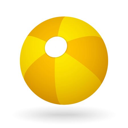 vector yellow orange beach ball with the light shadow for the beach ball gameのイラスト素材