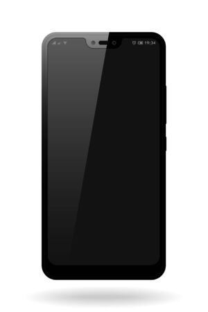 vector black mobile phone with free space on the displayのイラスト素材