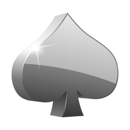 vector glass spades symbol with nice sparkle and reflection, symbol used in playing cardsのイラスト素材