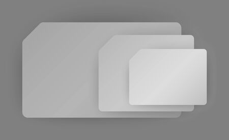 set of vector gray sim card of many sizeのイラスト素材