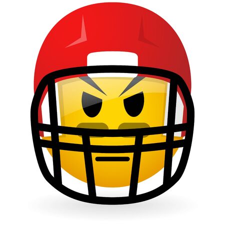 vector glass button with symbol of american football faceのイラスト素材