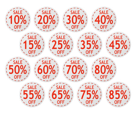 vector sale signs on piece of textile
