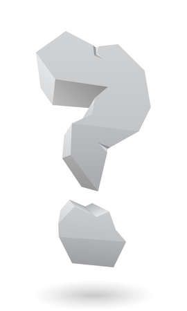 vector stone question mark with light shadowのイラスト素材