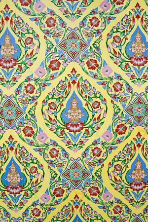Thai style pattern wall, called Thep Pha Nom.