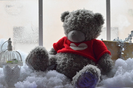 Happy New Year and new year tree toy decorの写真素材