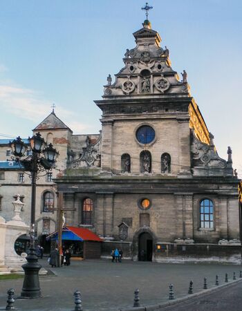 Old church in the city center of Lvivのeditorial素材