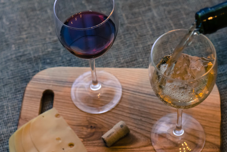 Still life with glass of wine isolatedの写真素材