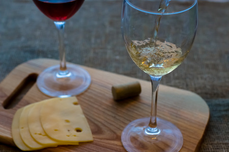 Still life with glass of wine isolatedの写真素材