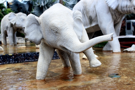Elephant Fountain Sculptureの写真素材