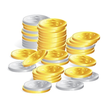 silver   gold coinsのイラスト素材
