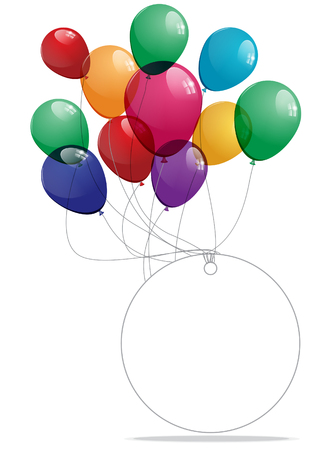 Colorful Balloons Bannerのイラスト素材