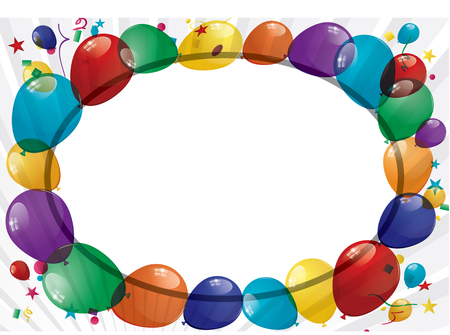 Colorful Balloons Bannerのイラスト素材