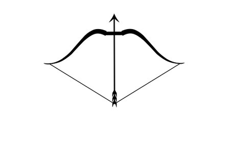 Bow and arrow icon. Flat illustration of bow and arrow icon for web designの写真素材