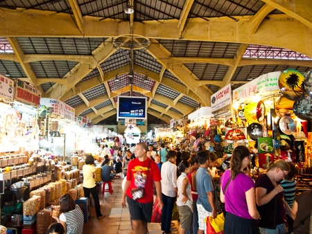HO CHI MINH CITY- VIETNAM JULY 2011: Ben Thanh market in Ho Chi Minh City, Vietnam . This market is a big marketplace in the downtown area of Ho Chi Minh City, Vietnam 31 July, 2011のeditorial素材