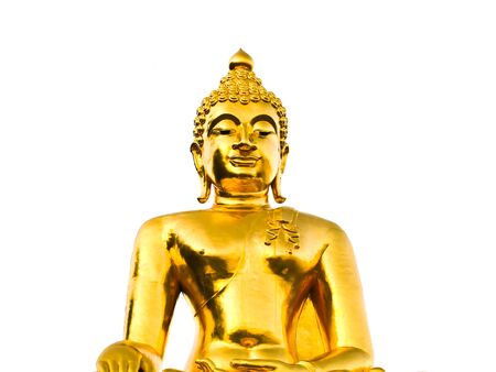 Golden Buddha Statue with Isolated at golden triangle Thailandの写真素材