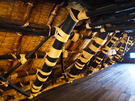 Inside of House at The world heritage village Shirakawa-go , Gifu , Japanのeditorial素材
