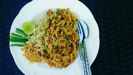 Pad Thai, Thai Street Food, Top viewの素材